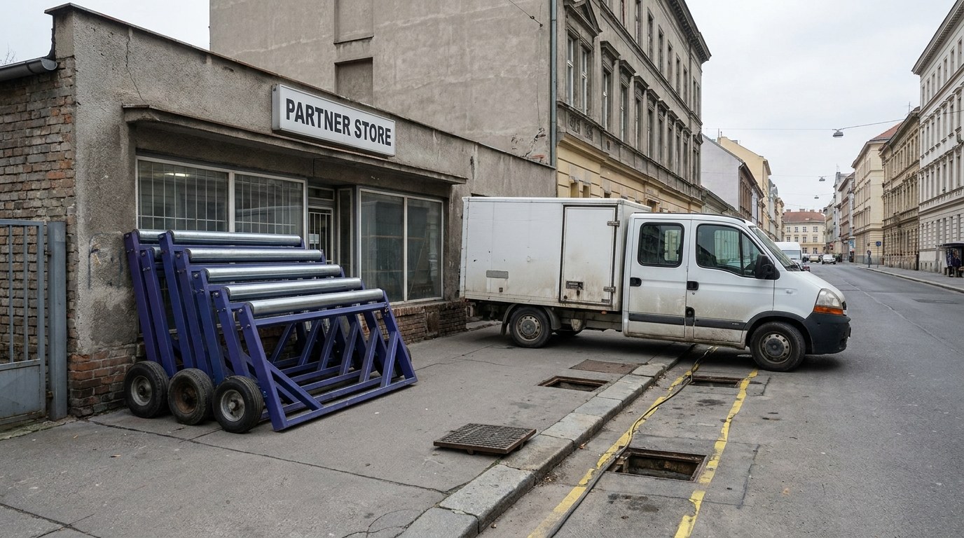 склад партнёра с роликами в соседней стране